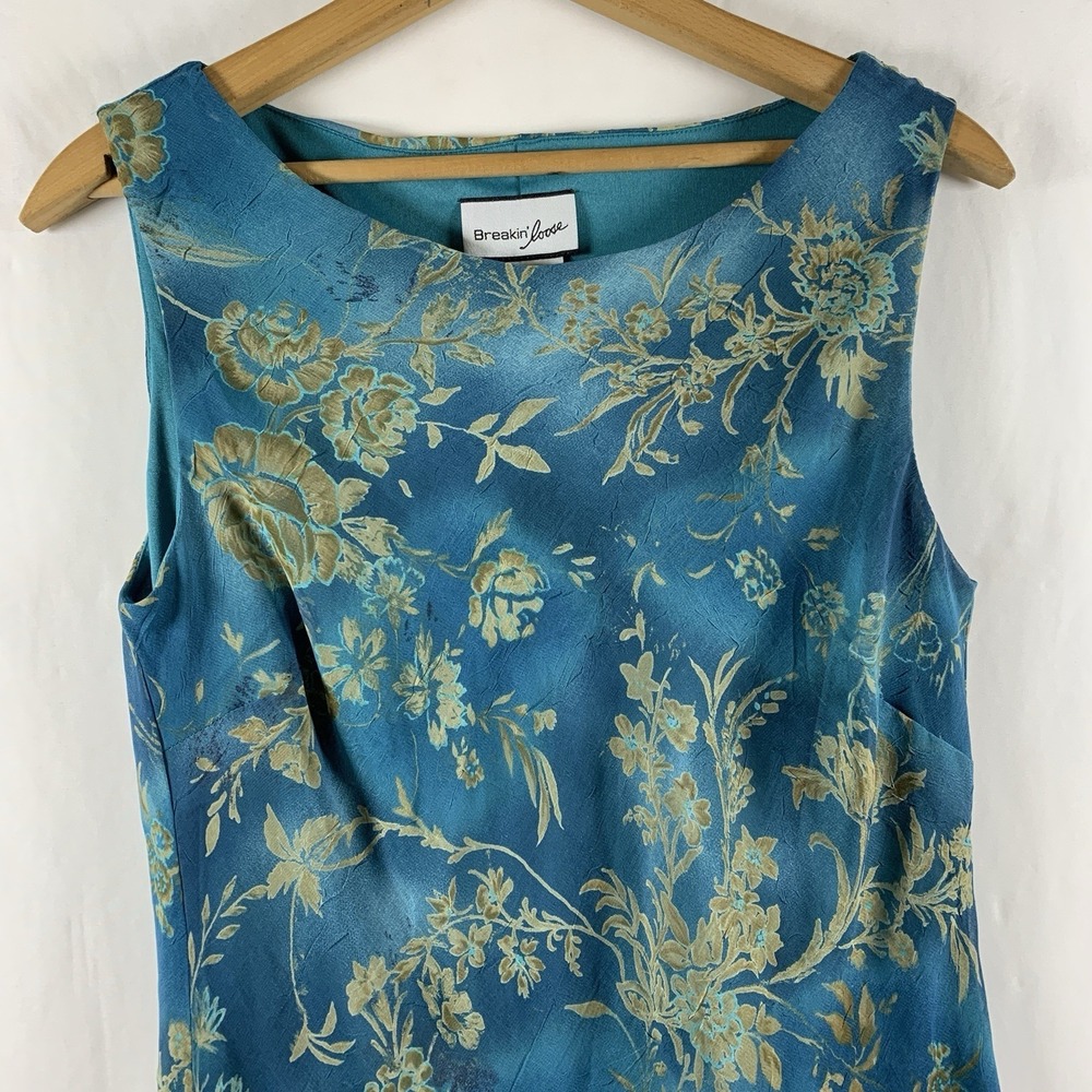 VTG Womens Y2K Floral Sheer Overlay Midi Dress Size 13/14 Fairy Grunge Romantic